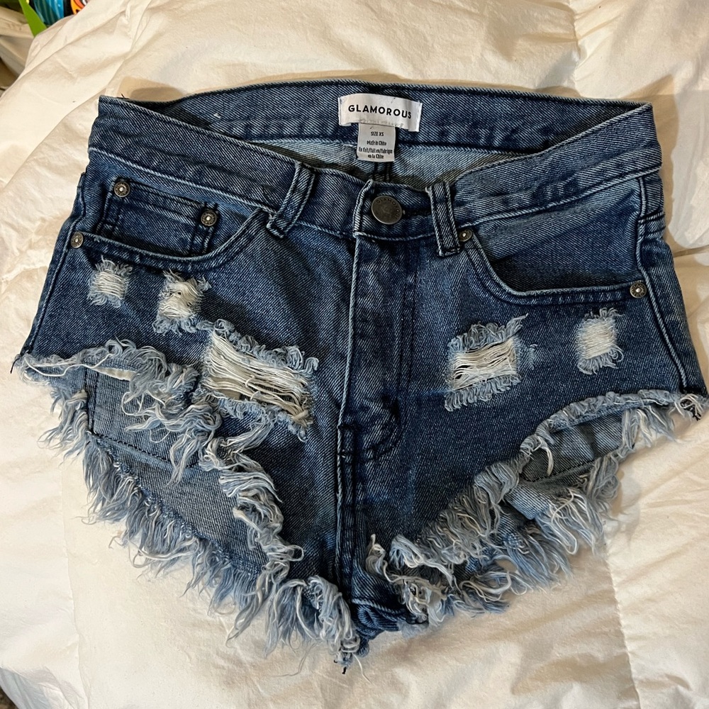 Glamorous High Rise Cheeky Jean Shorts